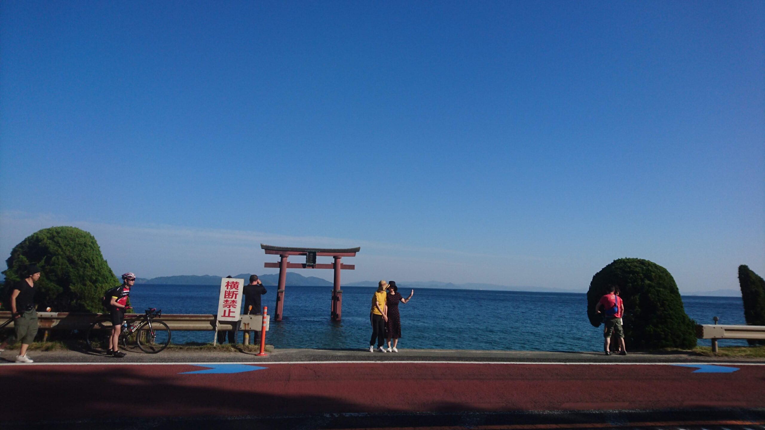湖上の鳥居が印象的な白髭神社