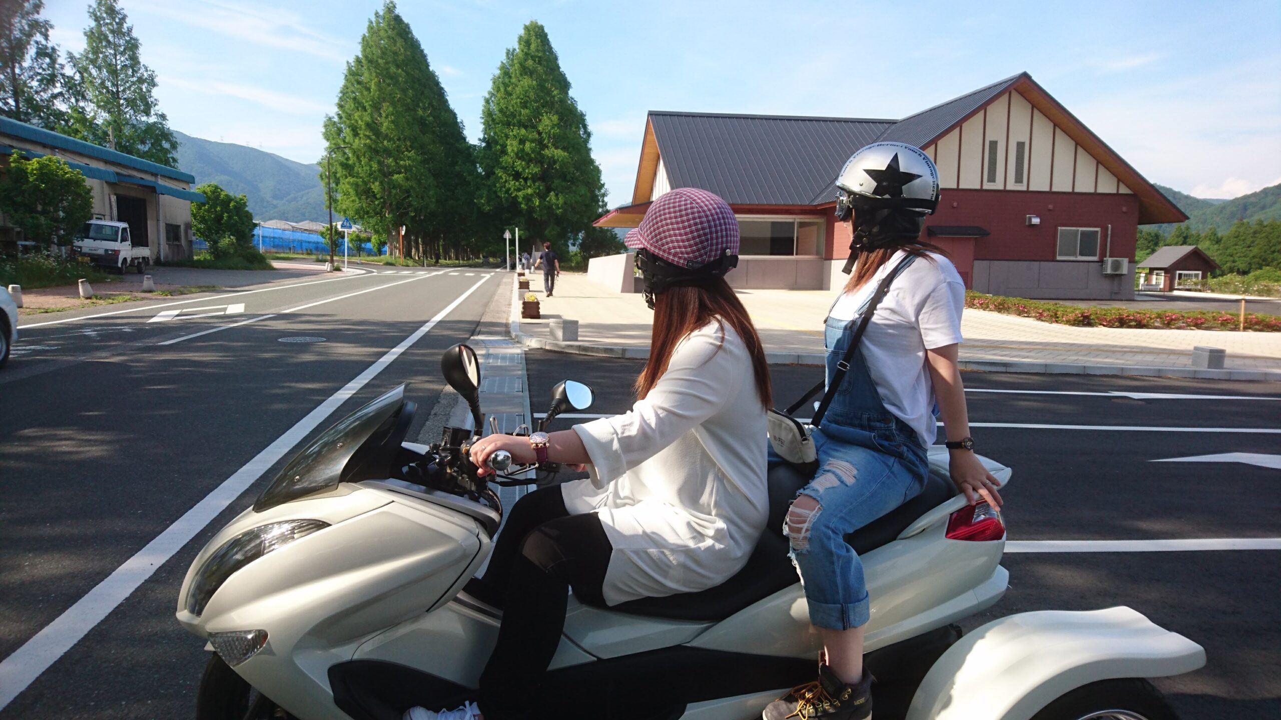 レンタルトライクで二人乗り