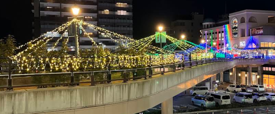 長浜駅デッキのイルミネーション