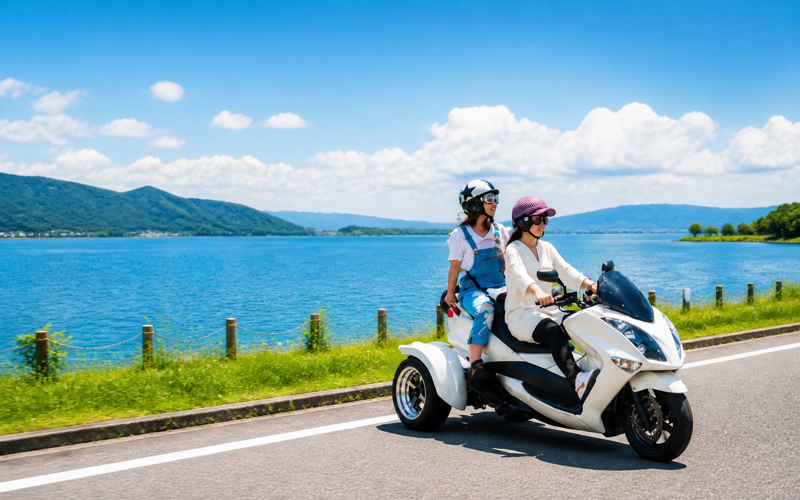 4時間コース：びわ湖沿いをトライクでのんびりドライブ